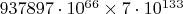 $937897 \cdot 10^{66} \times 7 \cdot 10^{133}$