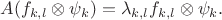 $$
A(f_{k,l}\otimes \psi_k)=\lambda_{k,l} f_{k,l}\otimes \psi_k.
$$
