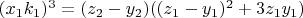$(x_1k_1)^3=(z_2-y_2)((z_1-y_1)^2+3z_1y_1)$
