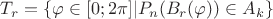 $T_r=\left\lbrace \varphi \in [0;2\pi]|P_n(B_r(\varphi))\in A_k\right\rbrace$