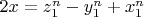 $2x=z_1^n-y_1^n+x_1^n$