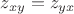 $z_{xy}=z_{yx}$