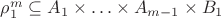 $\rho_1^m \subseteq A_1 \times \ldots \times A_{m-1} \times B_1$