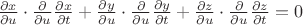 $\frac{\partial x}{\partial u} \cdot \frac{\partial}{\partial u}\frac{\partial x}{\partial t} + \frac{\partial y}{\partial u} \cdot \frac{\partial}{\partial u}\frac{\partial y}{\partial t} + \frac{\partial z}{\partial u} \cdot \frac{\partial}{\partial u}\frac{\partial z}{\partial t} = 0$