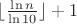 $\lfloor \frac{\ln n}{\ln 10}\rfloor+1$