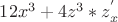 $12x^3+4z^3*z_x^'$