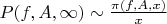 $P(f,A,\infty) \sim \frac {\pi(f,A,x)} {x}$