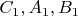 $C_{1}, A_{1}, B_{1}$