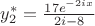 $y^*_2=\frac{17e^{-2ix}}{2i-8}