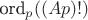 $\text{ord}_p((Ap)!)$