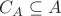 $C_A\subseteq A$