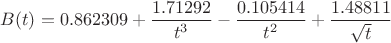 $B(t)=0.862309+\dfrac{1.71292}{t^3}-\dfrac{0.105414}{t^2}+\dfrac{1.48811}{\sqrt t}$