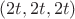 $(2t, 2t, 2t)$