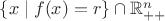 $\{ x \mid f(x) = r \} \cap \mathbb{R}^n_{++}$