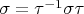 $\sigma=\tau^{-1}\sigma \tau$