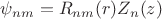 $\psi_{nm}=R_{nm}(r)Z_{n}(z)$