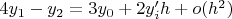 $4y_1-y_2=3y_0+2y'_ih+o(h^2)$