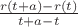 $\frac{r(t+a)-r(t)}{t+a-t}$