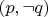 $(p, \neg q)$
