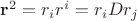 $\mathbf{r}^2=r_i r^i=r_i D r_j$