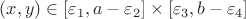 $(x,y)\in [\varepsilon_1,a-\varepsilon_2]\times[\varepsilon_3,b-\varepsilon_4]$