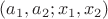 $(a_1,a_2;x_1,x_2)$