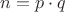 ${\displaystyle n=p\cdot q}$ ${\displaystyle n=p\cdot q}$