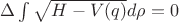 $\Delta \int\sqrt{H-V(q)}d\rho=0$