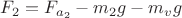 $F_2=F_{a_2}-m_2g-m_{v}g$