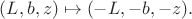 $\displaystyle (L,b,z)\mapsto(-L,-b,-z).$