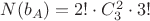 $N(b_A) = 2!\cdot C_3^2\cdot 3!$