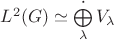 $L^2(G)\simeq\bigoplus\limits_\lambda^{\boldsymbol\cdot}V_\lambda$ $L^2(G)\simeq\bigoplus\limits_\lambda^{\boldsymbol\cdot}V_\lambda$