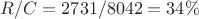 $R/C=2731/8042=34\%$