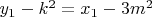 $y_1-k^2=x_1-3m^2$