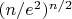 $(n/e^2)^{n/2}$