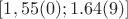 $[1,55(0); 1.64(9)]$