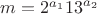 $m =2^{a_1}{13}^{a_2}