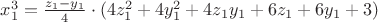 $x_1^3=\frac{z_1-y_1}4\cdot(4z_1^2+4y_1^2+4z_1y_1+6z_1+6y_1+3)$