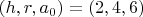 $(h,r,a_0)=(2,4,6)$