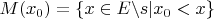 $M(x_0) = \{x\in E\backslash s| x_0 < x\}$