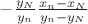 $-\frac{y_N}{y_n}\frac{x_n-x_N}{y_n-y_N}$