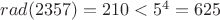 $rad (2∙3∙5∙7) = 210 < 5^4 = 625$