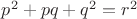 $p^2+pq+q^2=r^2$