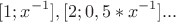 $$ [1; x^{-1}], [2; 0,5*x^{-1}]... $$
