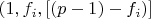 $(1,f_i,  [(p-1) -f_i)]$