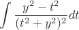 $$\int \frac{y^2-t^2}{(t^2+y^2)^2} dt$$