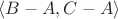 $\langle B-A,C-A\rangle$