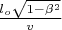 $\frac{l_o\sqrt{1-\beta^2}}{v}$