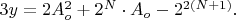 $3y=2A_o^2+2^{N} \cdot A_o-2^{2(N+1)}. \qquad$