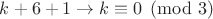 $k+6+1 \to k \equiv 0 \pmod 3$